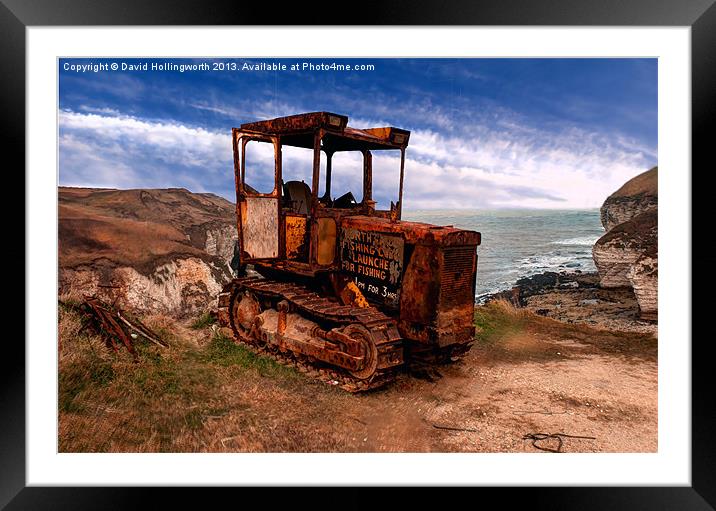 Rust Tractor For Hire Framed Mounted Print by David Hollingworth
