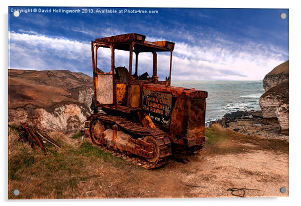 Rust Tractor For Hire Acrylic by David Hollingworth