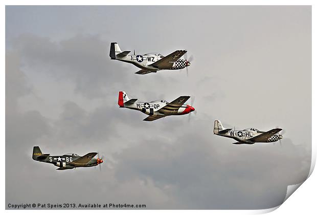 8th Air Force - Mustangs (P51) Print by Pat Speirs