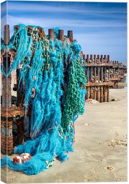 Caister Fishing Nets Canvas Print by Stephen Mole