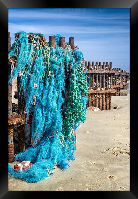 Caister Fishing Nets Framed Print by Stephen Mole