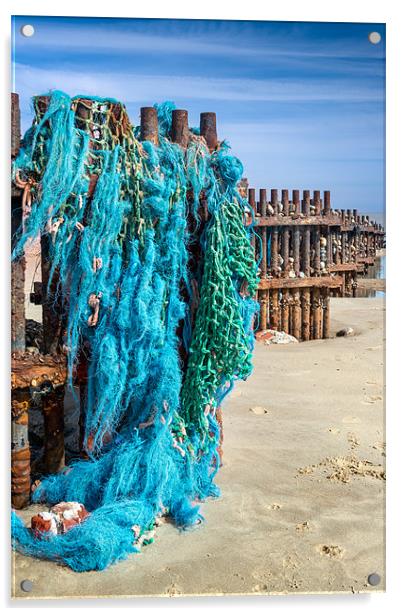 Caister Fishing Nets Acrylic by Stephen Mole
