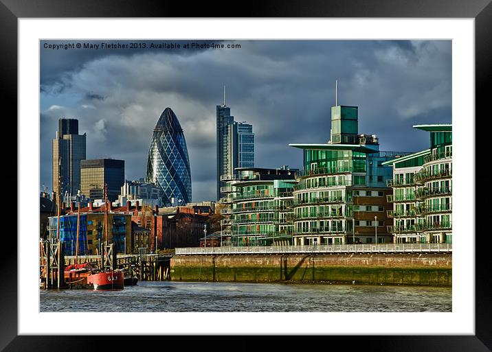 London from the Thames Framed Mounted Print by Mary Fletcher