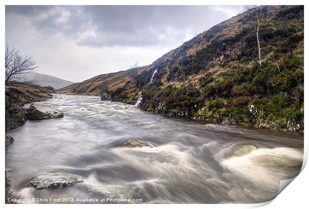 River Etive whitewater Print by Chris Frost