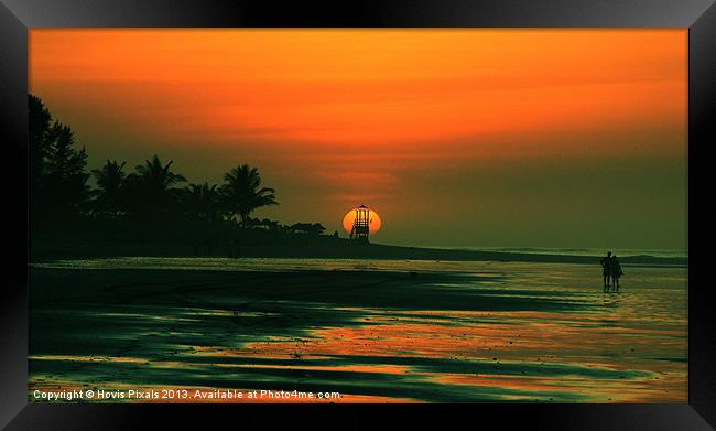 Romantic Sundown Framed Print by Dave Burden