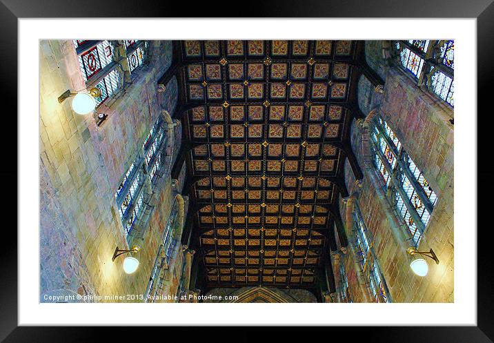 Great Malvern Priory Ceiling Framed Mounted Print by philip milner