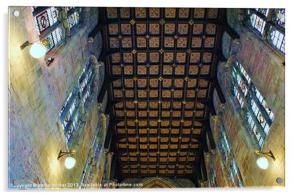 Great Malvern Priory Ceiling Acrylic by philip milner