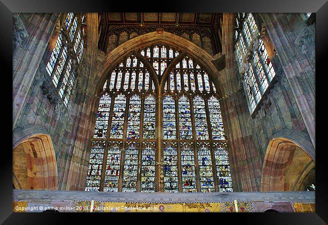 Great Malvern Priory Windows Framed Print by philip milner