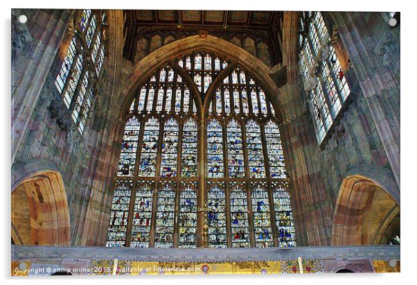 Great Malvern Priory Windows Acrylic by philip milner