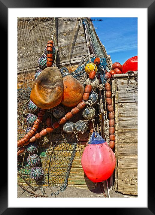 Floats and nets Framed Mounted Print by Digby Merry