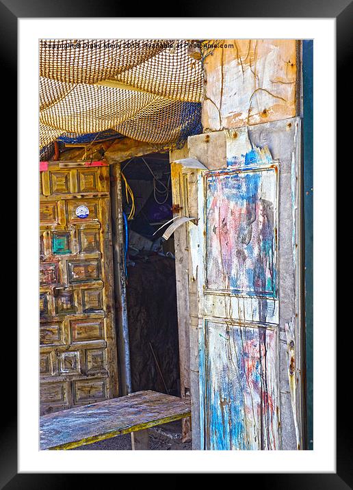 Entrance to a fishermans shack Framed Mounted Print by Digby Merry