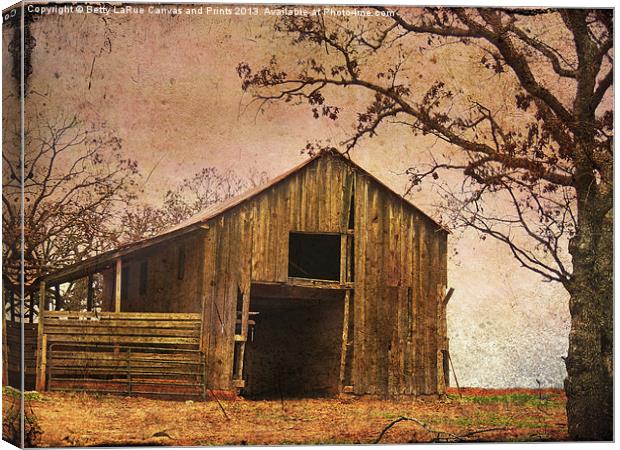 Vintage Wood Barn Canvas Print by Betty LaRue