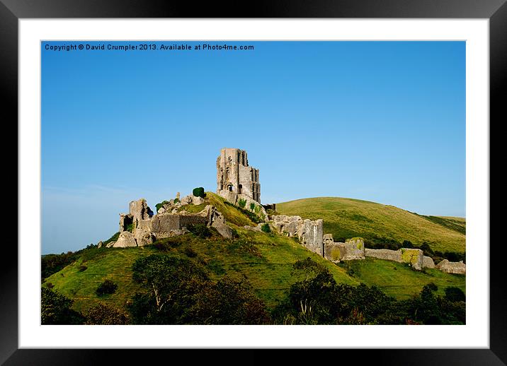 Corfe Castle Framed Mounted Print by David Crumpler