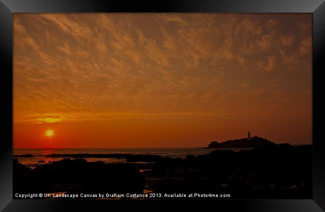 Cornwall Sunset Framed Print by Graham Custance