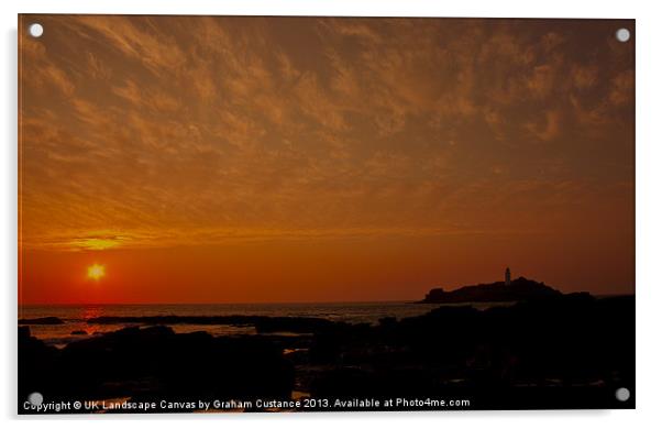 Cornwall Sunset Acrylic by Graham Custance