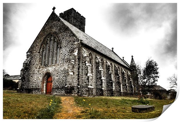 Narberth Church and Graveyard Print by Simon West