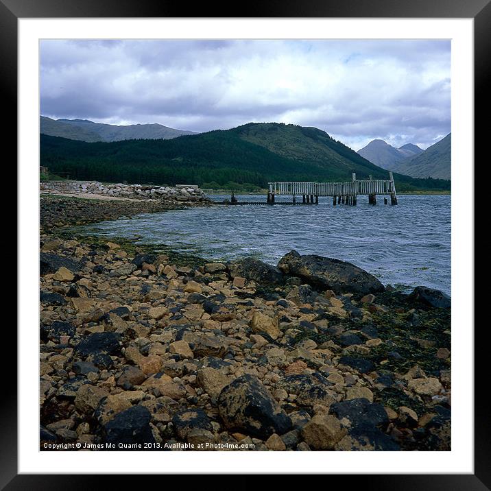 Loch Etive Pier Framed Mounted Print by James Mc Quarrie