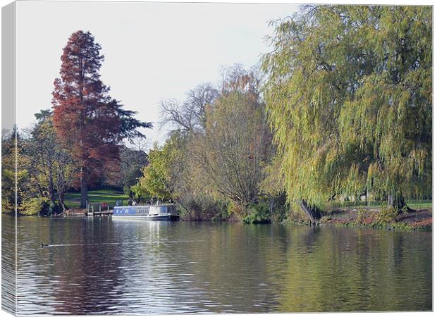 House Boat on River Avon Canvas Print by Tony Murtagh