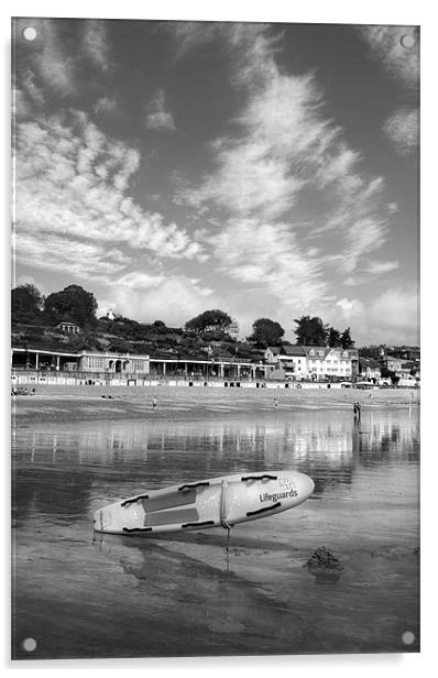 Lyme Regis Seafront & Lifeguard Raft Acrylic by Darren Galpin