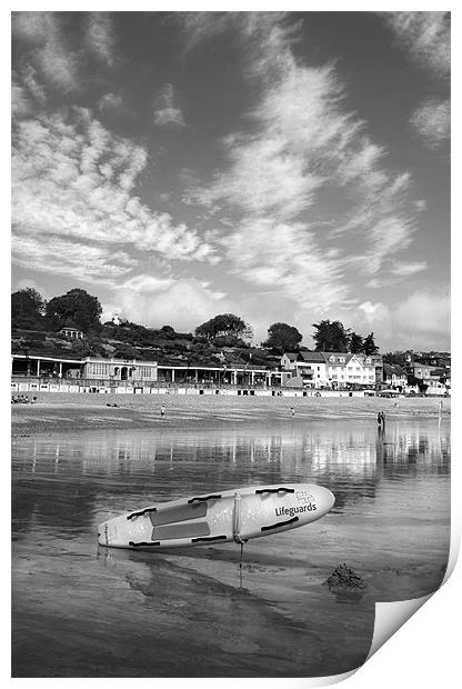 Lyme Regis Seafront & Lifeguard Raft Print by Darren Galpin