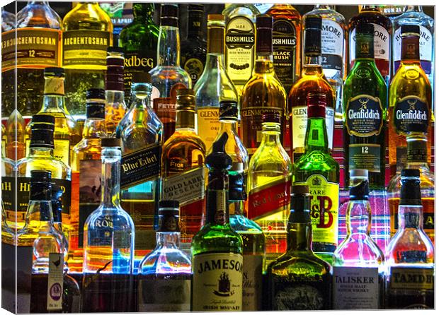 backlit bottles Canvas Print by keith sutton