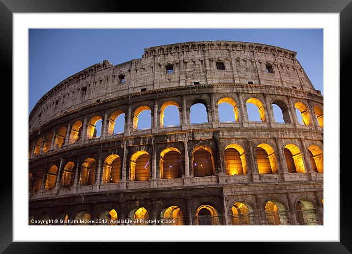 Colosseum at dusk, Rome Framed Mounted Print by Graham Moore