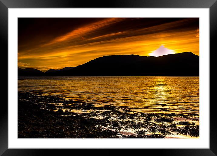Loch at dusk Framed Mounted Print by Ian Purdy