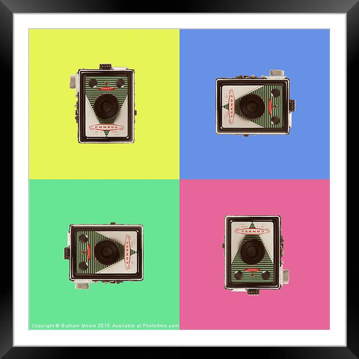Popart box camera Framed Mounted Print by Graham Moore