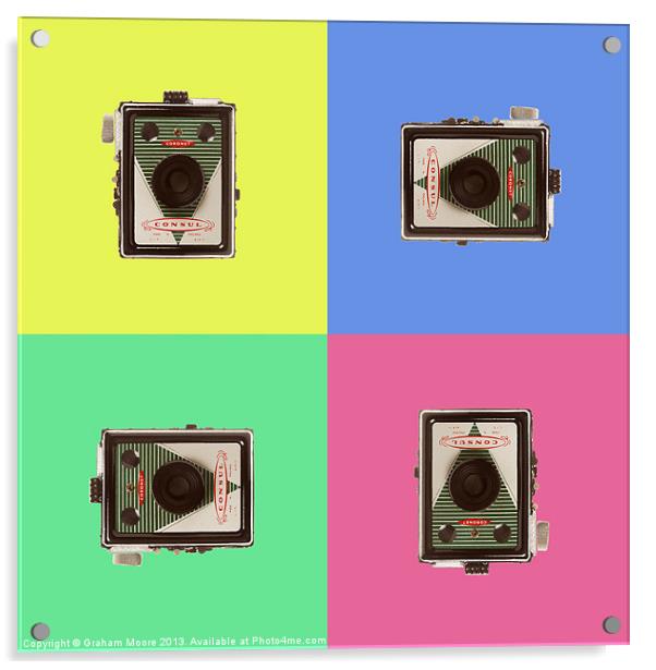 Popart box camera Acrylic by Graham Moore