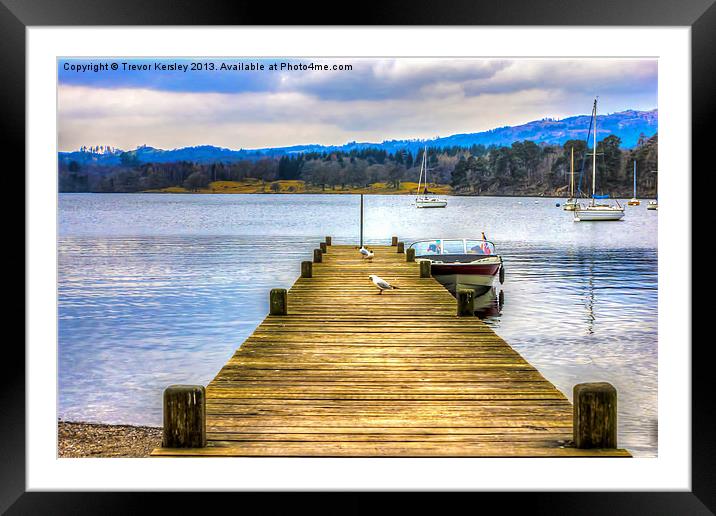 Along the Jetty Framed Mounted Print by Trevor Kersley RIP