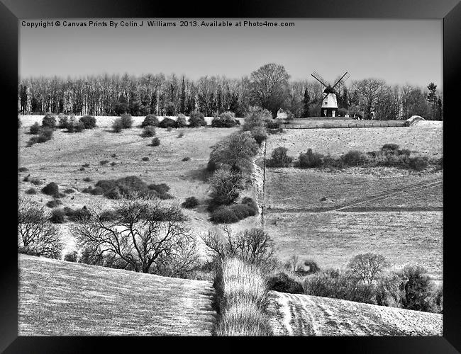 Cobstone Windmill - Turville -  BW Framed Print by Colin Williams Photography