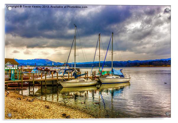 Yachts on Lake Windermere Acrylic by Trevor Kersley RIP
