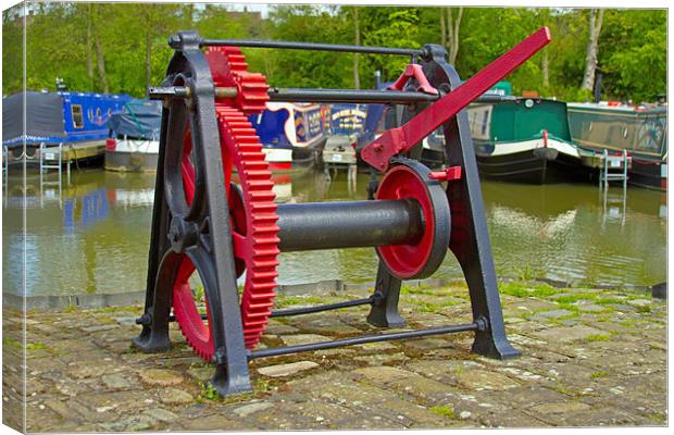 Winch at Braunston Colour Canvas Print by Bill Simpson