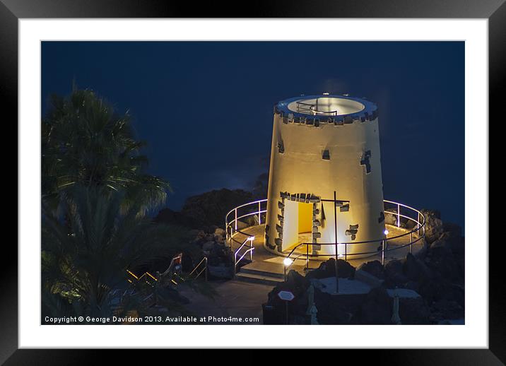 In a Tower by the Sea Framed Mounted Print by George Davidson