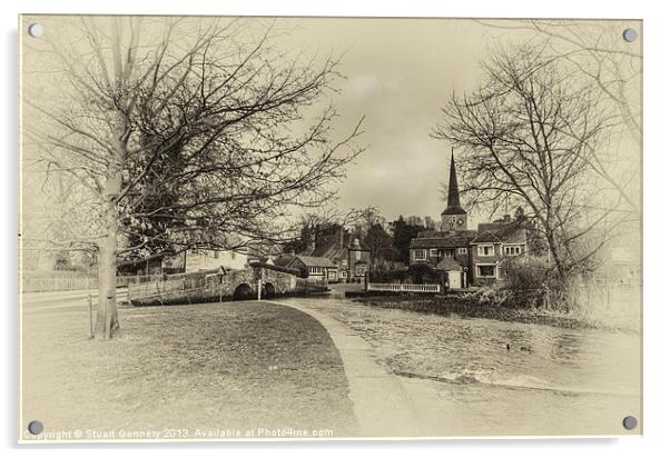 Eynsford Village Acrylic by Stuart Gennery