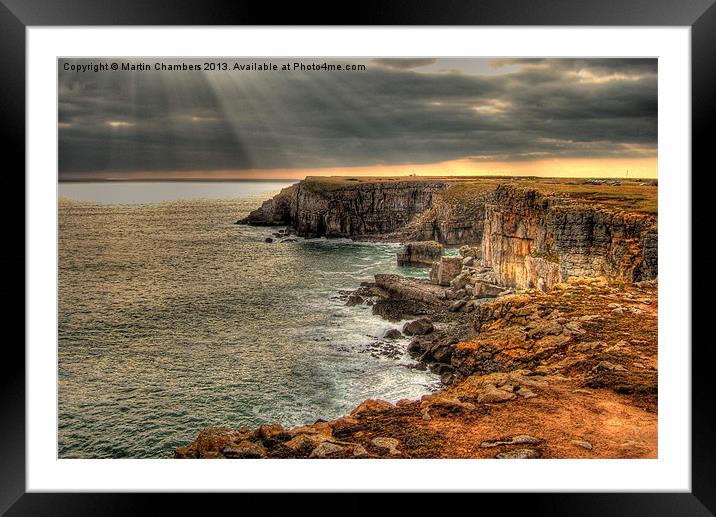 Shimmering Sea Framed Mounted Print by Martin Chambers