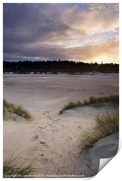 Beach Huts at sunset, Wells-next-the-sea Print by Liam Grant