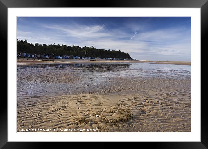 Beach huts and blue sky, Wells-next-the-sea Framed Mounted Print by Liam Grant