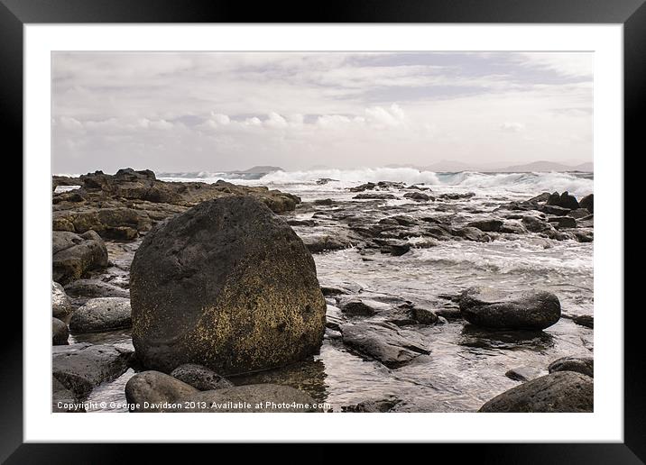 Seaside Rock Framed Mounted Print by George Davidson