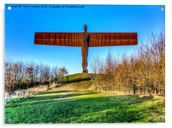Angel of the North Acrylic by Trevor Kersley RIP