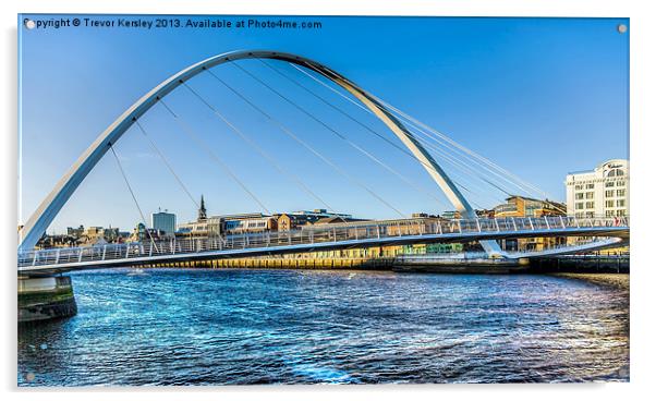 Gateshead Millenium Bridge Acrylic by Trevor Kersley RIP
