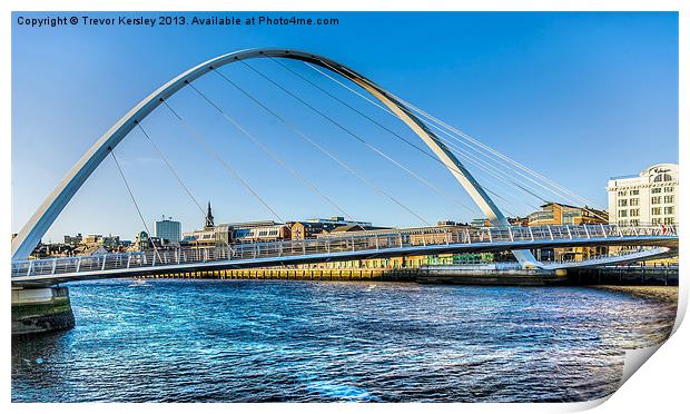 Gateshead Millenium Bridge Print by Trevor Kersley RIP
