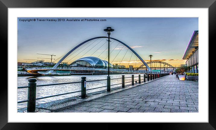 Newcastle Quayside Framed Mounted Print by Trevor Kersley RIP