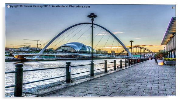 Newcastle Quayside Acrylic by Trevor Kersley RIP