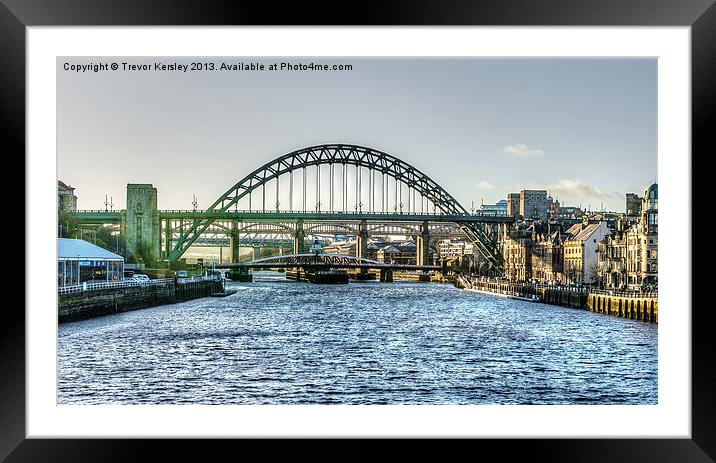 Newcastle Tyne Bridges Framed Mounted Print by Trevor Kersley RIP
