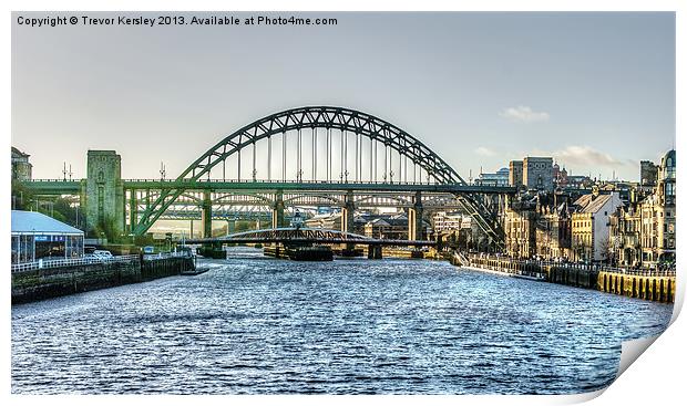 Newcastle Tyne Bridges Print by Trevor Kersley RIP