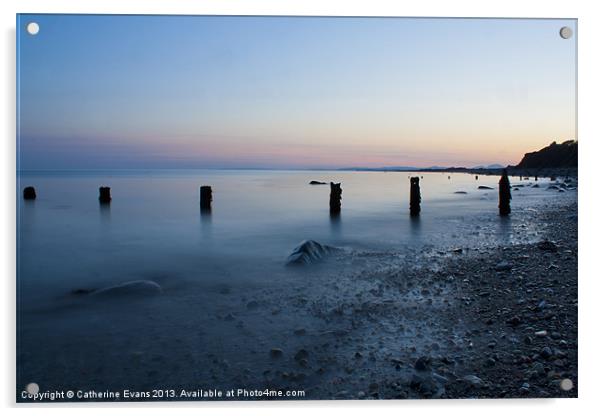 Last light from Criccieth beach Acrylic by Catherine Fowler