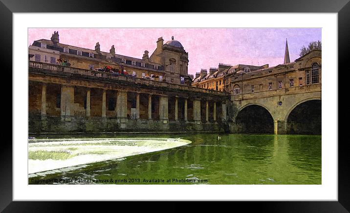 Another view of Pulteney weir Framed Mounted Print by Paula Palmer canvas