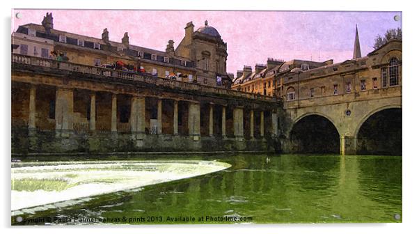 Another view of Pulteney weir Acrylic by Paula Palmer canvas