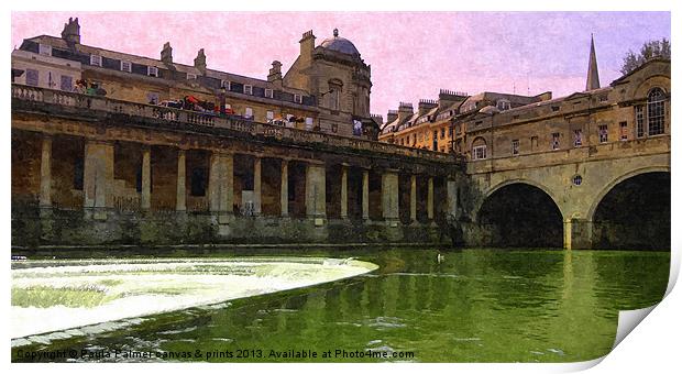 Another view of Pulteney weir Print by Paula Palmer canvas